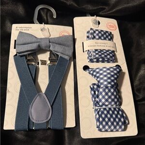 Boys Stretch Suspenders and Bow Tie Set, 2-Piece & Necktie and Pocket Square Set